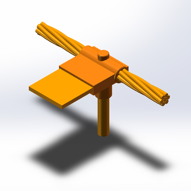 DW5 Vertical T-Type Multi-Conductor to Ground Rod Welding Mold (Three-Way Connection)